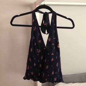 blue halter top